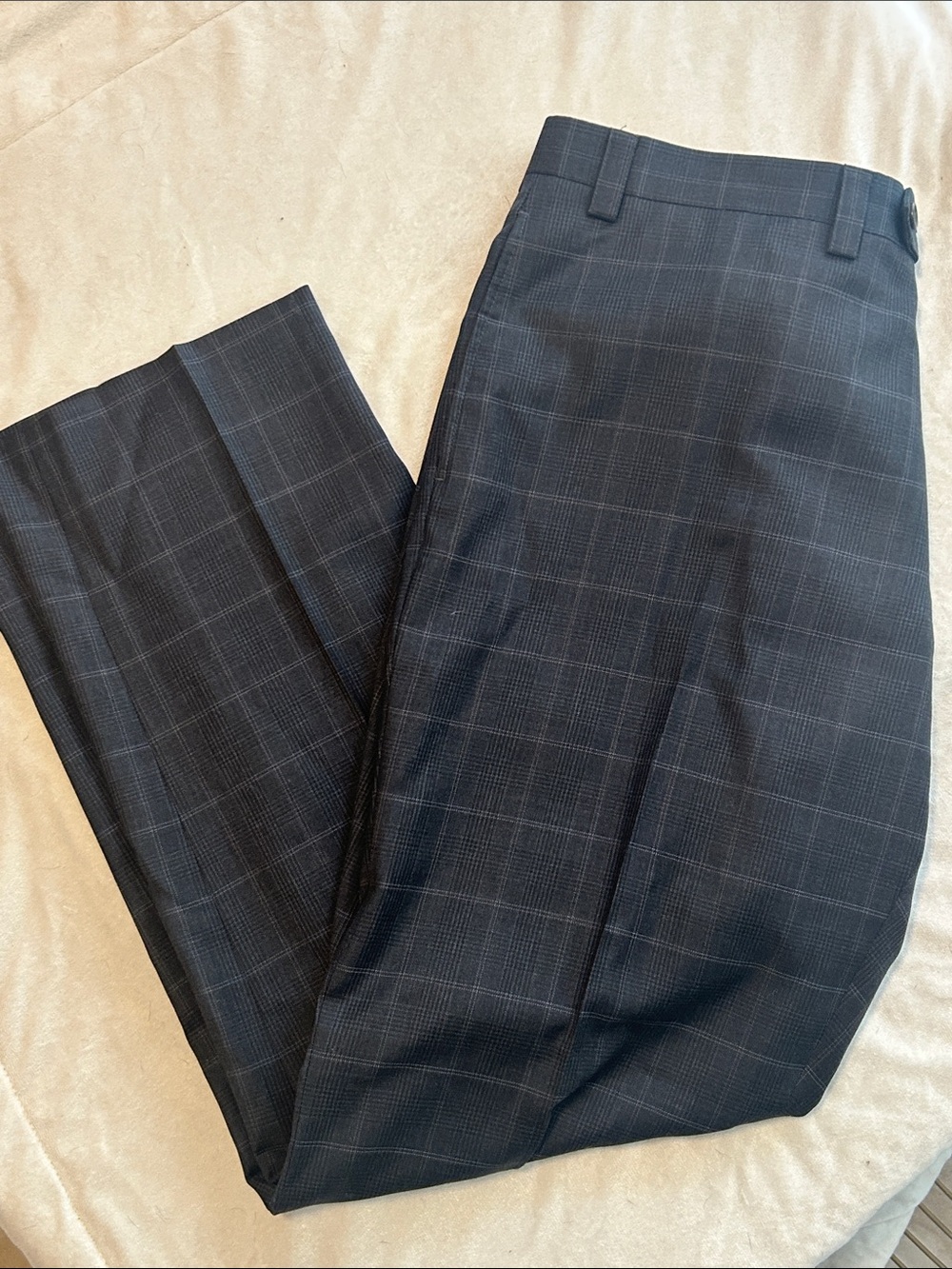 Lauren Ralph Lauren 100% Wool Black Plaid Dress Pants Trousers 42x32